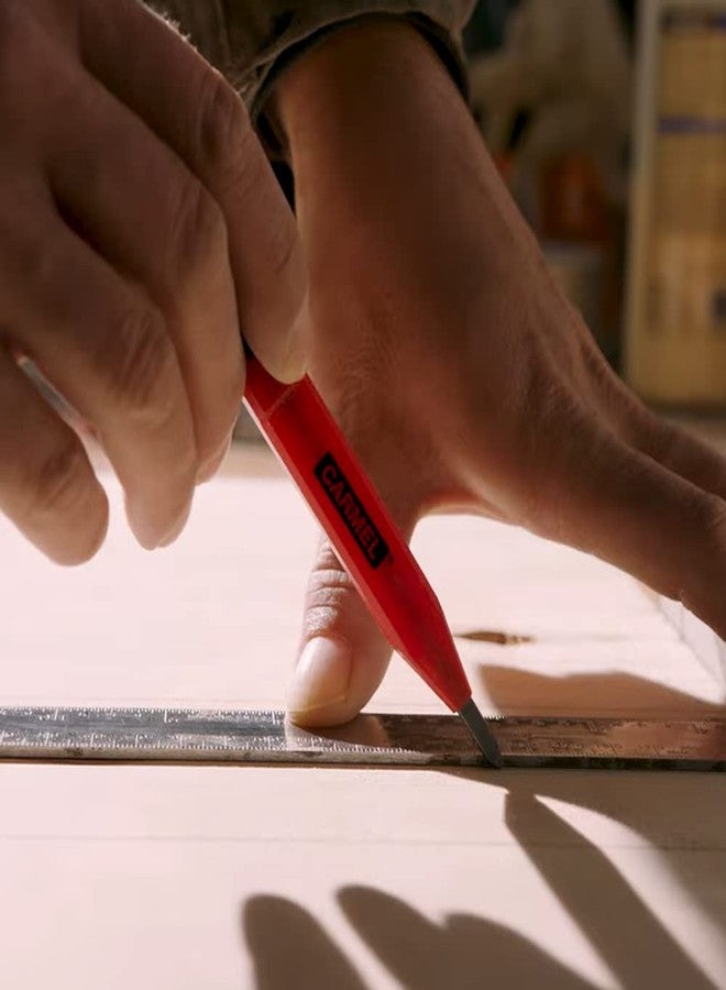 Carmel Mechanical Carpenter's Pencil + Refill Leads, Flat Woodworking Pencil - Image 3