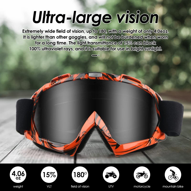 GGBuy Motorcycle Goggles ATV Dirt Bike Anti Scratch Motocross UV400 Protect Eyewear Off Road Anti Fog Riding Goggles - Image 5