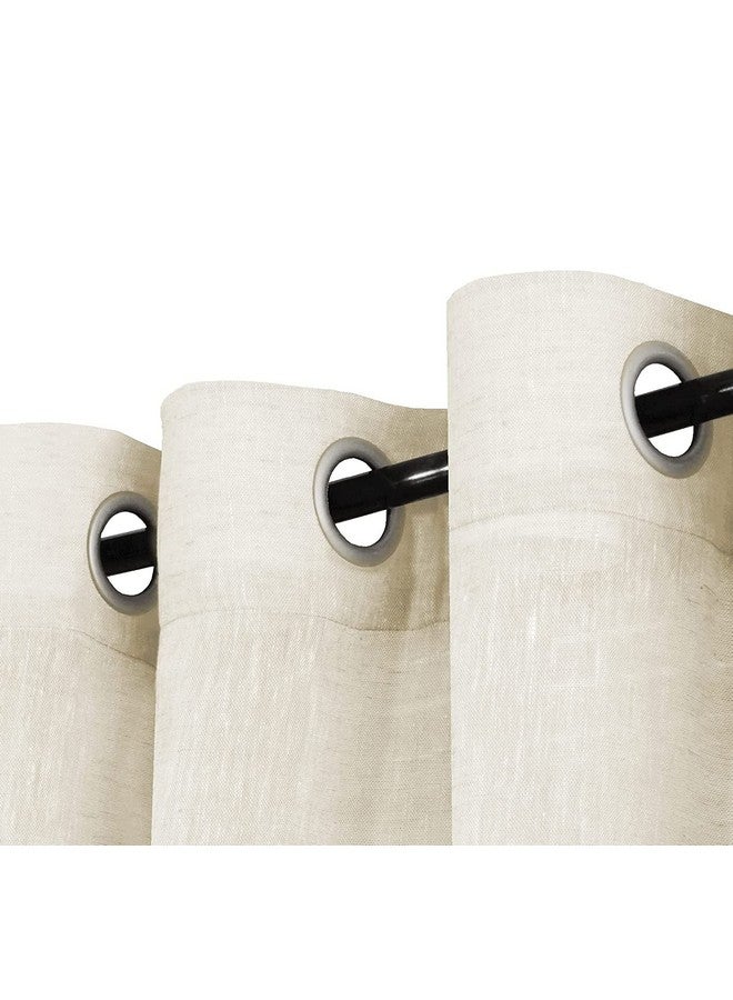 Galaxy Home Decor Premium Cotton Linen Solid Sheer Curtain Transparent Net Curtains for Door 7 Feet, Pack of 2, Cream - Image 2