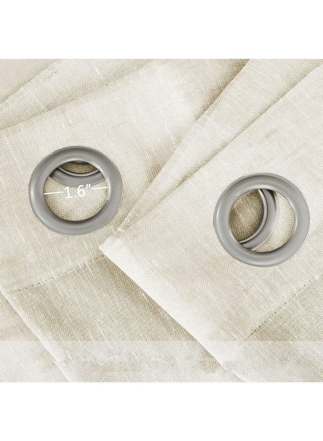 Galaxy Home Decor Premium Cotton Linen Solid Sheer Curtain Transparent Net Curtains for Door 7 Feet, Pack of 2, Cream - Image 3