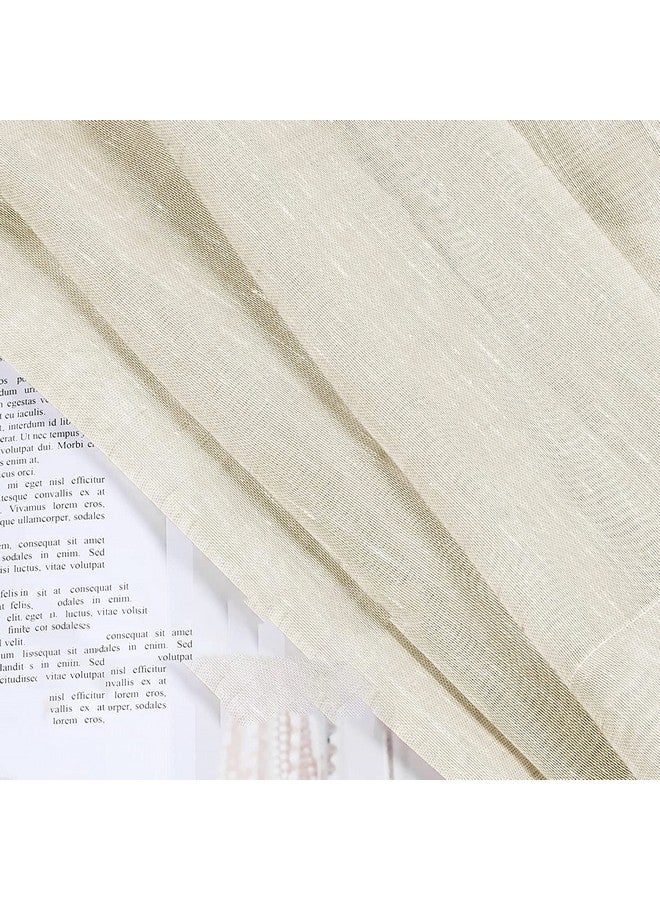 Galaxy Home Decor Premium Cotton Linen Solid Sheer Curtain Transparent Net Curtains for Door 7 Feet, Pack of 2, Cream - Image 5