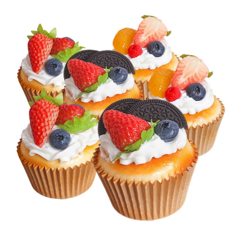 6 Pcs Realistic Artificial Cake Models for Display Dummy Decorations Photo Props - Image 2