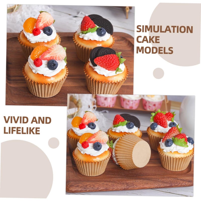 6 Pcs Realistic Artificial Cake Models for Display Dummy Decorations Photo Props - Image 4