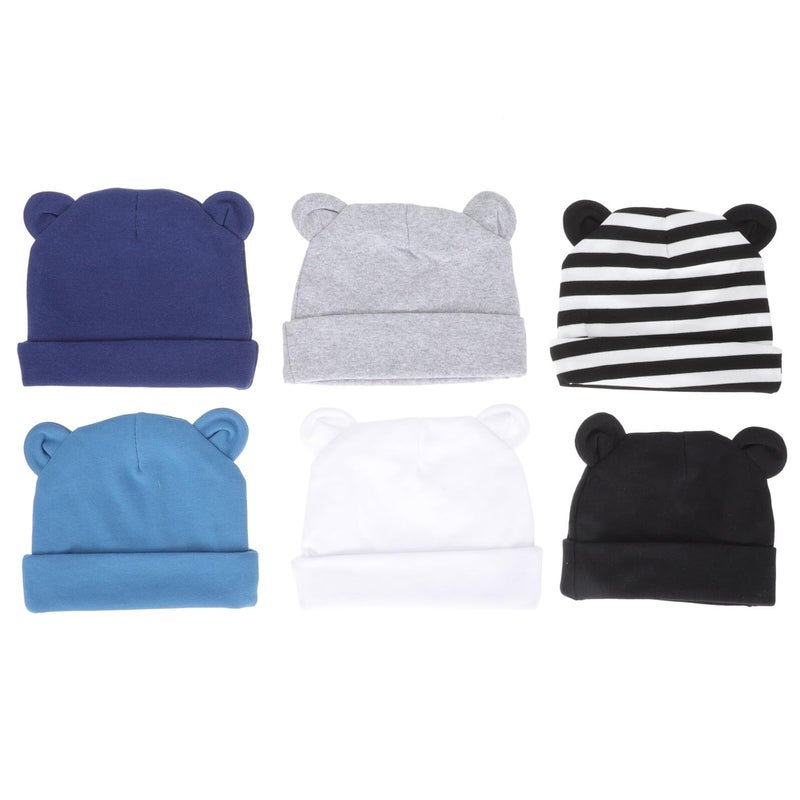 Soft Bear Ear Cotton Hats For Boys 0 12 Months 6 Pack Multi Color - Image 2