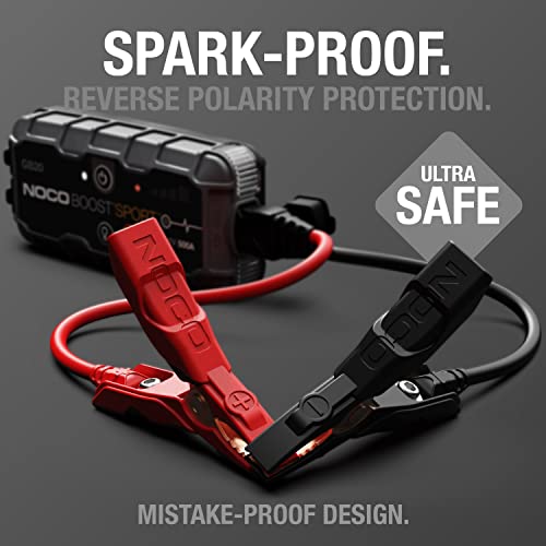 NOCO Boost Sport GB20 500 أمبير 12 فولت جهاز بدء تشغيل بطارية ليثيوم فائق الأمان، حزمة تعزيز بطارية السيارة، شاحن بنك طاقة محمول، وكابلات قفز لمحركات البنزين حتى 4 لترات، 400 أمبير، أسود - Image 3