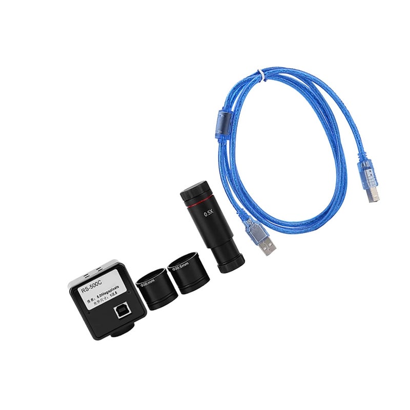 كاميرا مجهر USB بدقة 5 ميجابكسل مع محول CCD 0.5X، مستشعر CMOS ذو مصفوفة كبيرة، USB2.0 عالي السرعة، لصور وفيديوهات المجهر - Image 3