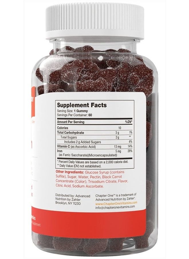 Zahler - Iron Gummies with Vitamin C - Iron Supplement for Women, Men & Kids - Blood Builder Iron Vitamin C Gummy - Best Chewable Easy to Digest Kosher Iron Supplement for Kids & Adults - 60 Count - Image 1