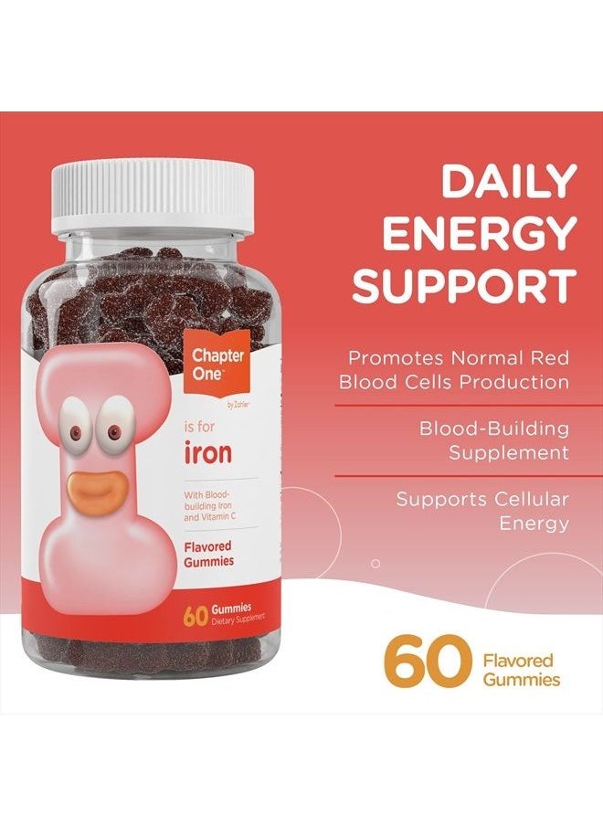 Zahler - Iron Gummies with Vitamin C - Iron Supplement for Women, Men & Kids - Blood Builder Iron Vitamin C Gummy - Best Chewable Easy to Digest Kosher Iron Supplement for Kids & Adults - 60 Count - Image 1