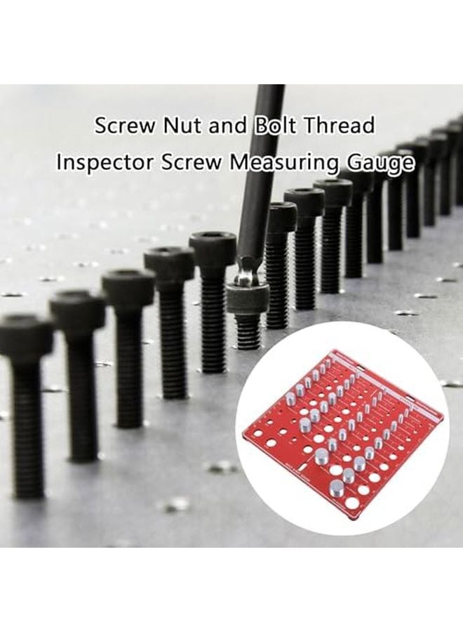 Red Wall Mountable Drill Bit Gauge Board 34 Holes Professional Storage Organizer - Image 3