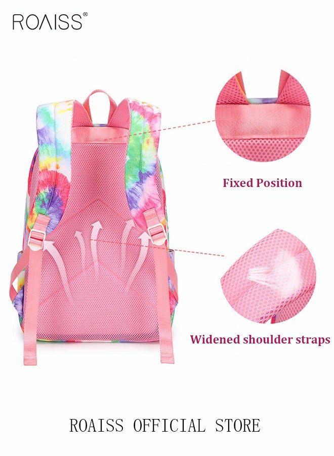 roaiss 3 Piece Backpack Set Large Capacity Waterproof and Wear Resistant Same Color Series Lunch Bag and Pencil Case Large Capacity Storage Scientific Storage Simple Style Short Distance Travel Bag Student Backpack Laptop Bag - Image 4