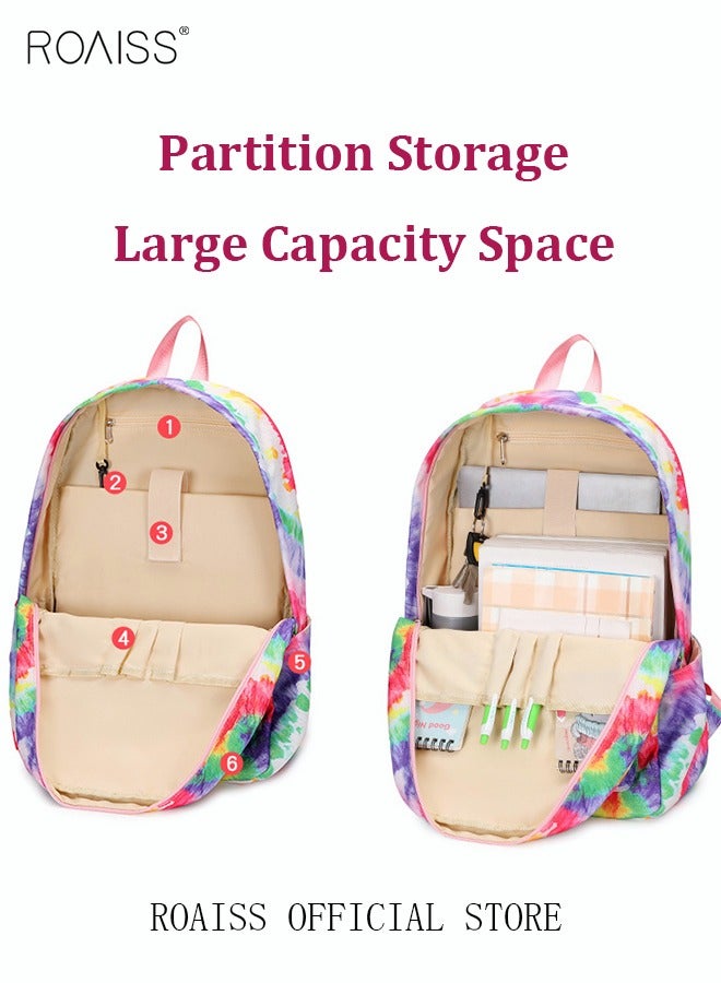 roaiss 3 Piece Backpack Set Large Capacity Waterproof and Wear Resistant Same Color Series Lunch Bag and Pencil Case Large Capacity Storage Scientific Storage Simple Style Short Distance Travel Bag Student Backpack Laptop Bag - Image 2