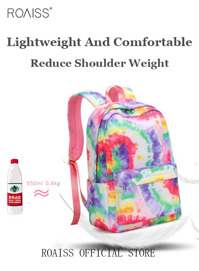 roaiss 3 Piece Backpack Set Large Capacity Waterproof and Wear Resistant Same Color Series Lunch Bag and Pencil Case Large Capacity Storage Scientific Storage Simple Style Short Distance Travel Bag Student Backpack Laptop Bag - Image 3
