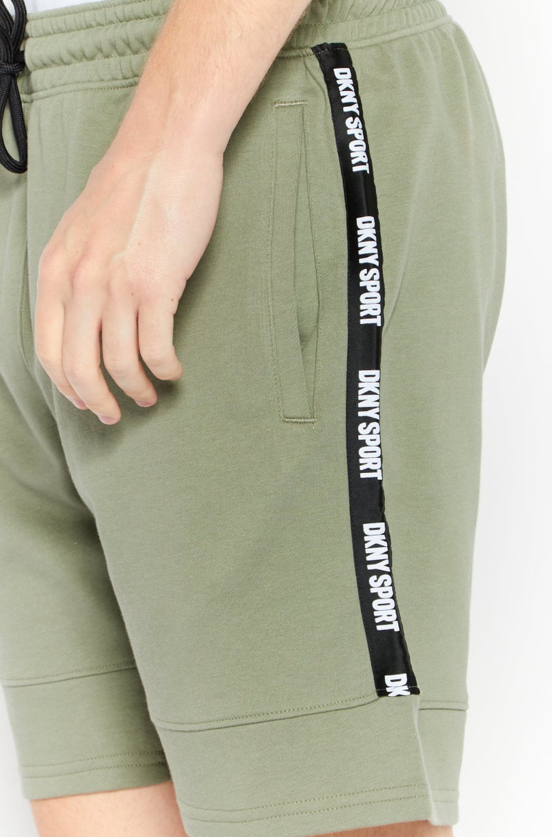 DKNY Sport Men Sportswear Fit Drawstring Tapered Training Shorts, Olive  - Image 3
