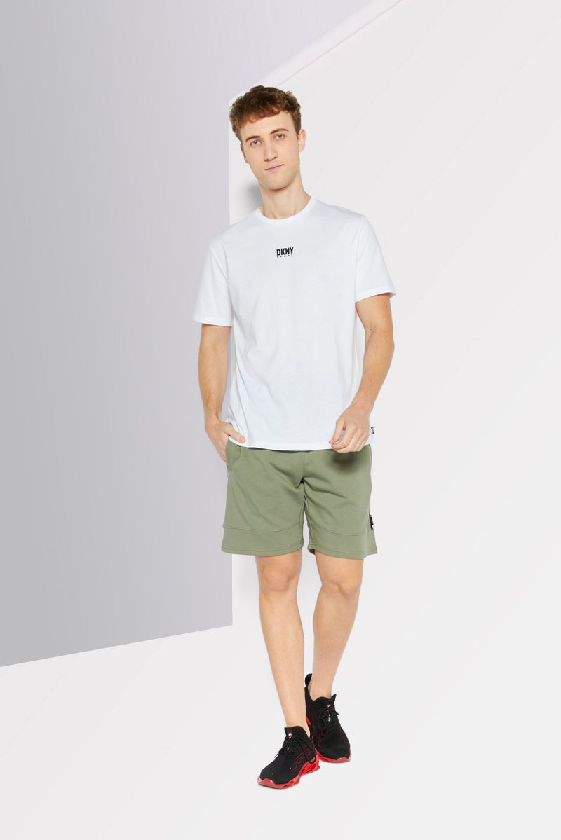 DKNY Sport Men Sportswear Fit Drawstring Tapered Training Shorts, Olive  - Image 4