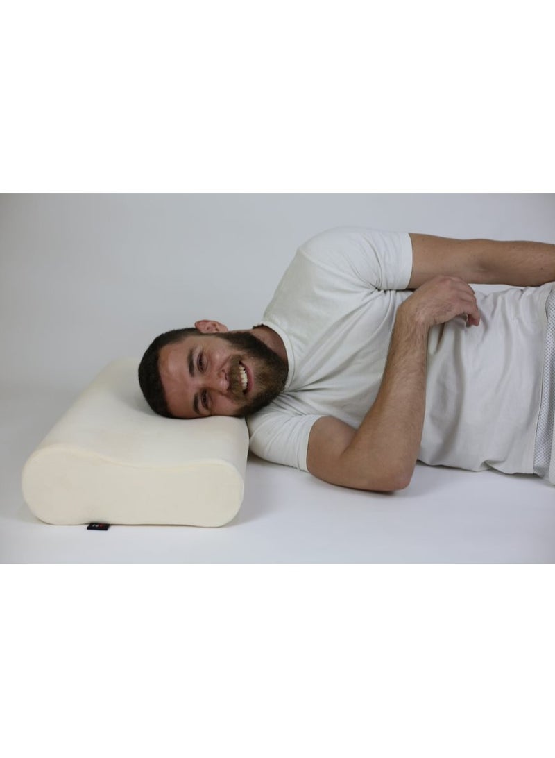 ماكس كمفورت مخده طبيه , وسادة نوم طبيه من الميموري فوم لالم الكتف والعمود الفقري , ماكس كومفرت ,أوف وايت - Image 2