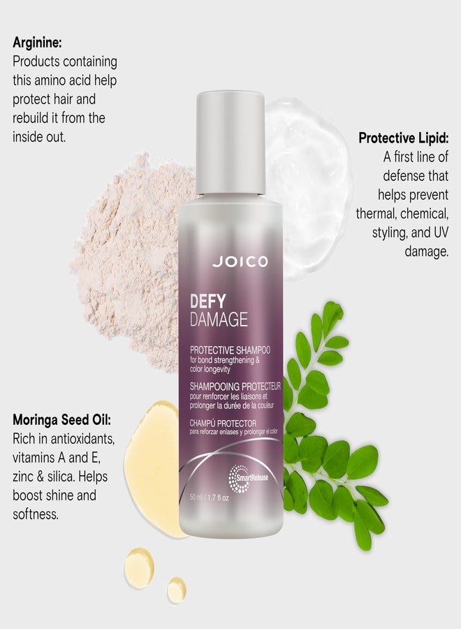 Joico Defy Damage Protective Shampoo | For Color-Treated Hair | Strengthen Bonds & Preserve Hair Color | With Moringa Seed Oil & Arginine | 1.7 Fl Oz - Image 5
