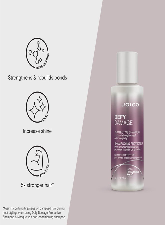 Joico Defy Damage Protective Shampoo | For Color-Treated Hair | Strengthen Bonds & Preserve Hair Color | With Moringa Seed Oil & Arginine | 1.7 Fl Oz - Image 3