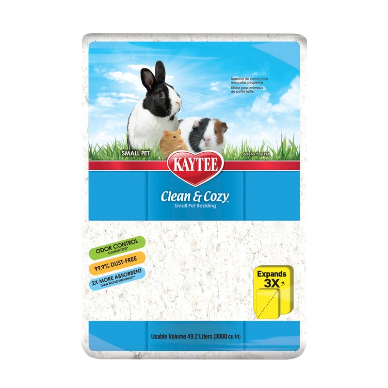 Kaytee Clean & Cozy White Paper Bedding, Made for Small Animals, 49.2 Liters - Image 1