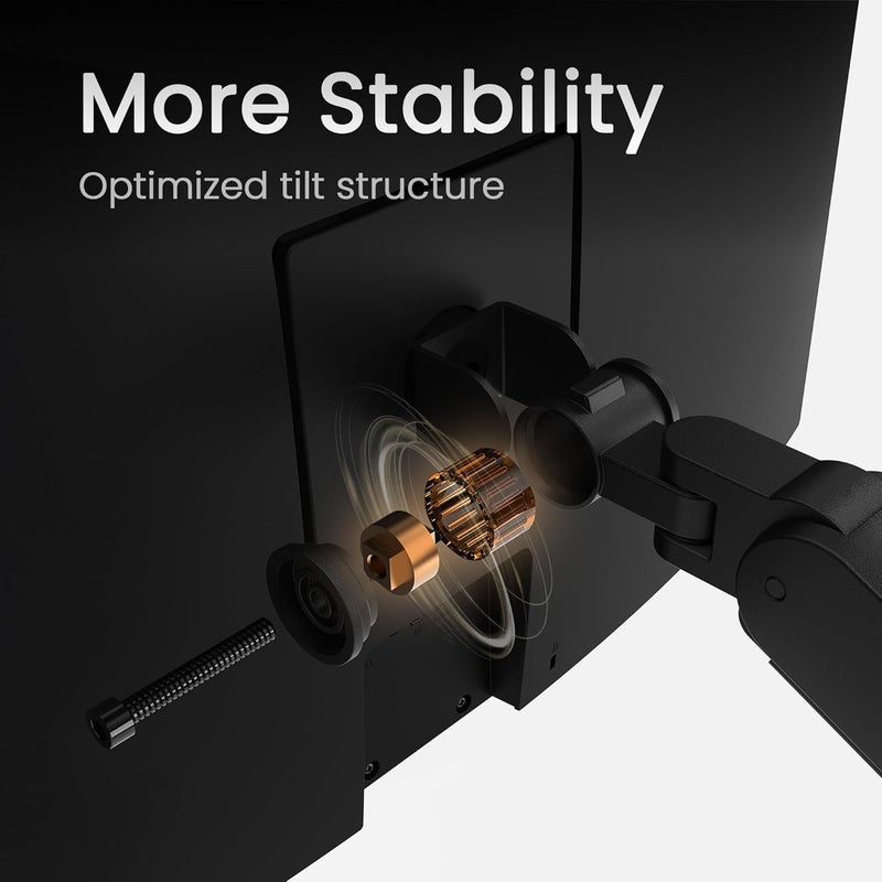 BenQ ErgoArm BDL01 Dual Monitor Arm for 2 Screens up to 35" & 11 Kgs. Black | VESA compatible 75×75, 100×100. Fits desk thickness 10–50mm. Top mounting - clamp & grommet. Preset tension for quick setup. black - Image 3