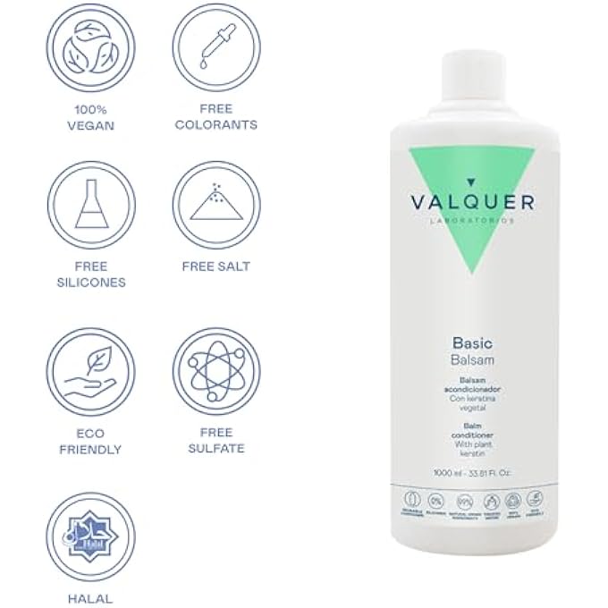 Valquer Laboratorios VALQUER PROFESIONAL REVITALISING HAIR CONDITIONER WITH NATURAL KERATIN, BALM CONDITIONER, HAIR CONDITIONER, VEGAN, SILK EFFECT, 5000 ML - Image 2