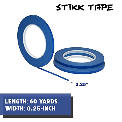 STIKK Painters Tape - 3pk Blue Painter Tape - 1/4 inch x 60 Yards - Paint Tape for Painting, Edges, Trim, Ceilings - Masking Tape for DIY Paint Projects - Residue-Free Painting Tape - Image 2