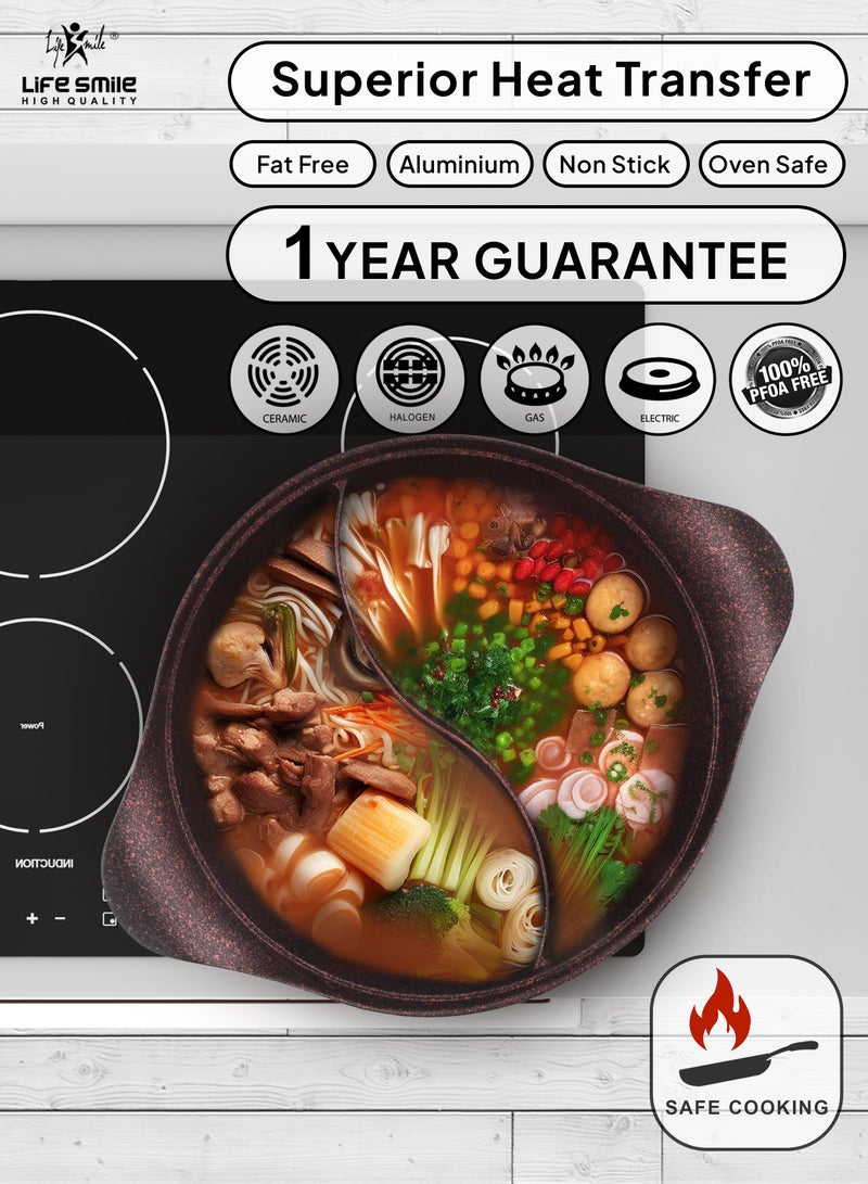 30cm Non Stick Hot Pot with Divider | The Perfect Way to Cook
