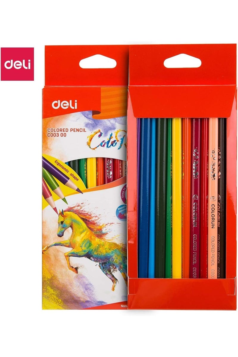 Deli EC00300 ColoRun Colored Pencil - 12 Pieces - Image 2