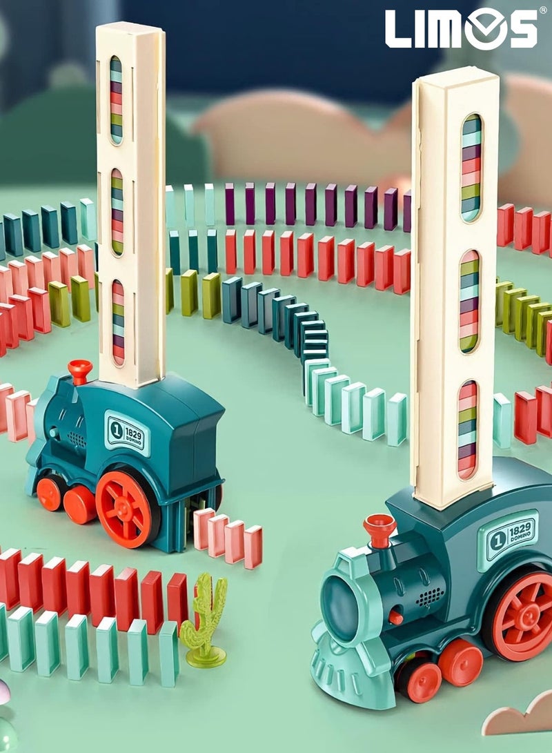 LIMOS Kid's Domino Train Blocks Set- 60 Pieces, 3-8 Year Old - Image 1