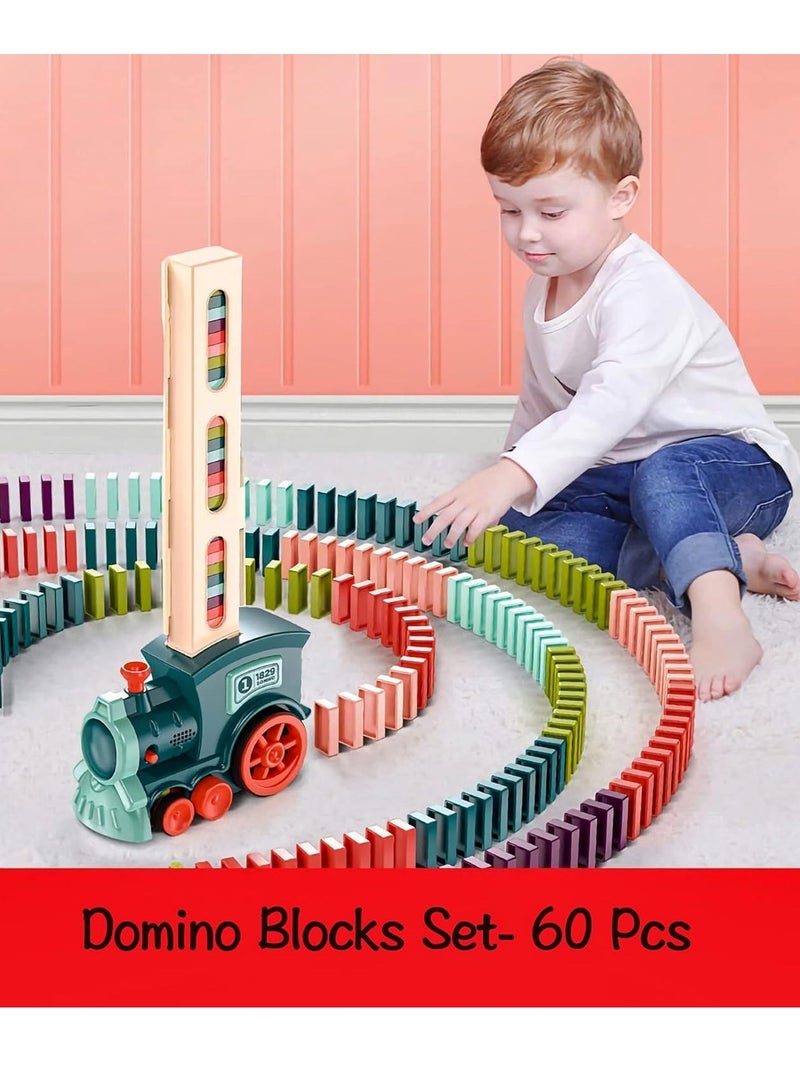 LIMOS Kid's Domino Train Blocks Set- 60 Pieces, 3-8 Year Old - Image 5