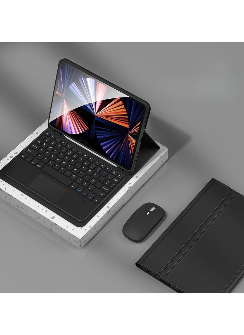ماركة غير محددة حافظة لوحة مفاتيح باللغتين العربية والإنجليزية لجهاز iPad Air مقاس 11 بوصة (نموذج: A2899؛ A2900)، مع فتحة للفأرة والقلم، حافظة لوحة مفاتيح قابلة للفصل.  - Image 5