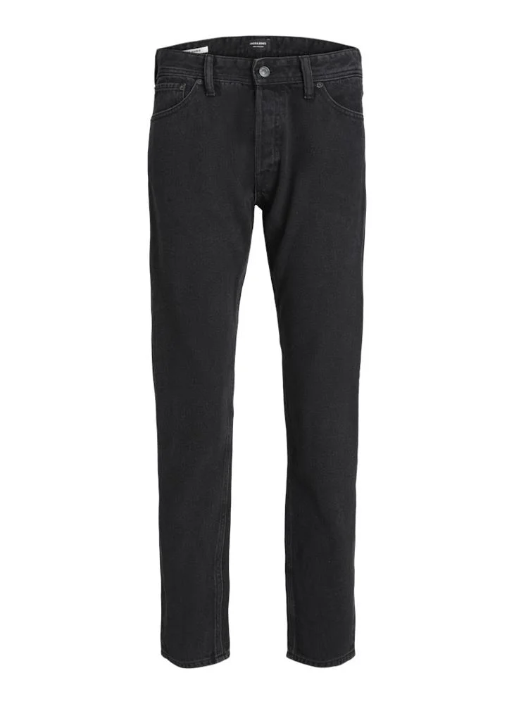 JACK & JONES Black denim Dark Washed Slim Fit Jeans for Men | Best Price UAE