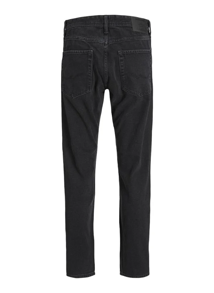 JACK & JONES Black denim Dark Washed Slim Fit Jeans for Men | Best Price UAE