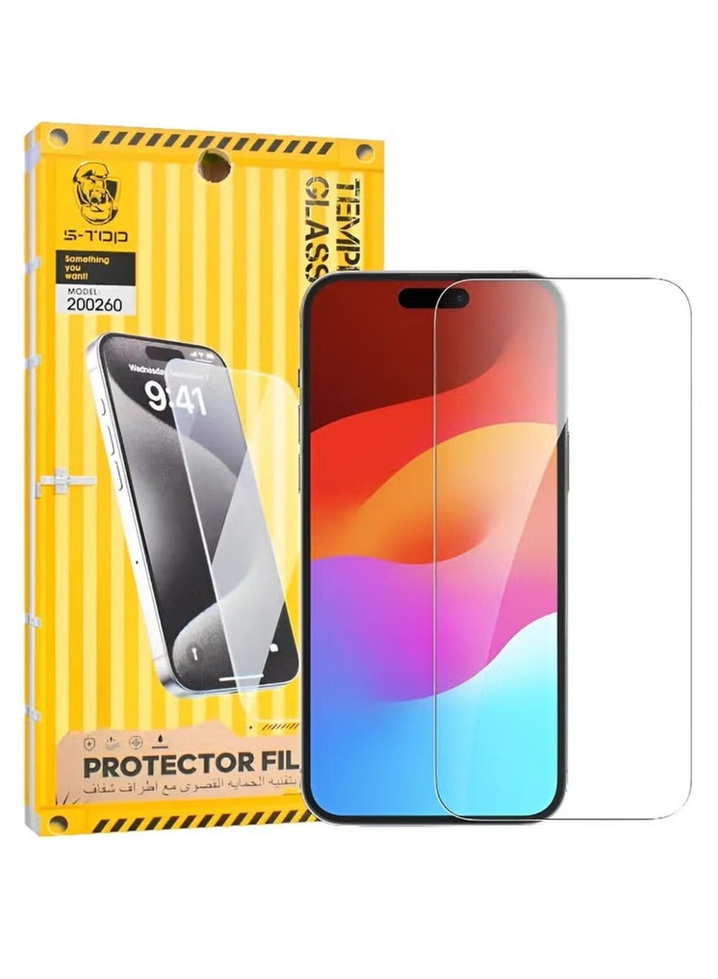 اس-توب شاشة حماية لموبايل ايفون 14 برو (iPhone 14 Pro) طبقة من الزجاج المقوى بدون حواف سوداء, حماية كاملة لشاشة هاتفك ضد الكسر و التوهج من S-TOP - Image 1