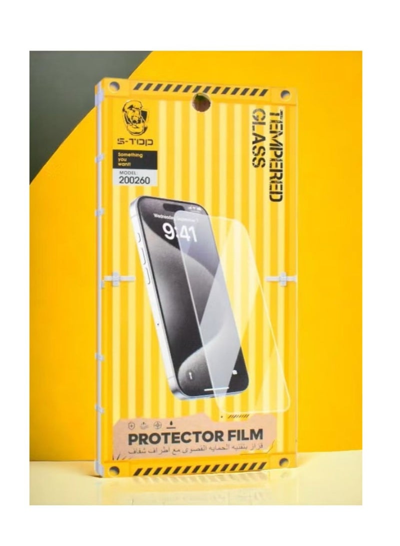 اس-توب شاشة حماية لموبايل ايفون 14 برو (iPhone 14 Pro) طبقة من الزجاج المقوى بدون حواف سوداء, حماية كاملة لشاشة هاتفك ضد الكسر و التوهج من S-TOP - Image 4