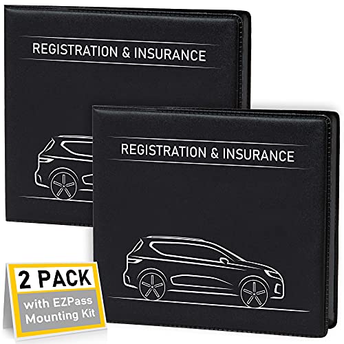 CANOPUS Car Registration and Insurance Holder Car Document Holder Vehicle Registration and Insurance Card Holder Wallet for Auto Trailer Motorcycle Truck Vehicle Paperwork Organizer 2 Pack - Image 1