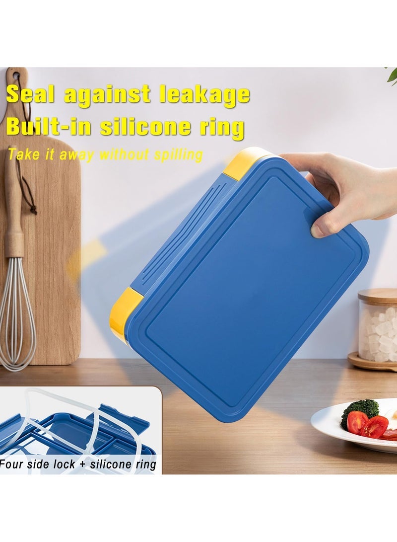 Yakiter Lunch Box for Kid School,Children's Lunch Box with Compartments, Bento Box Children, Leak-proof Lunch Box for Girls and Boys, Snack Box, Perfect for School, Nursery & Trips (Blue) - Image 3