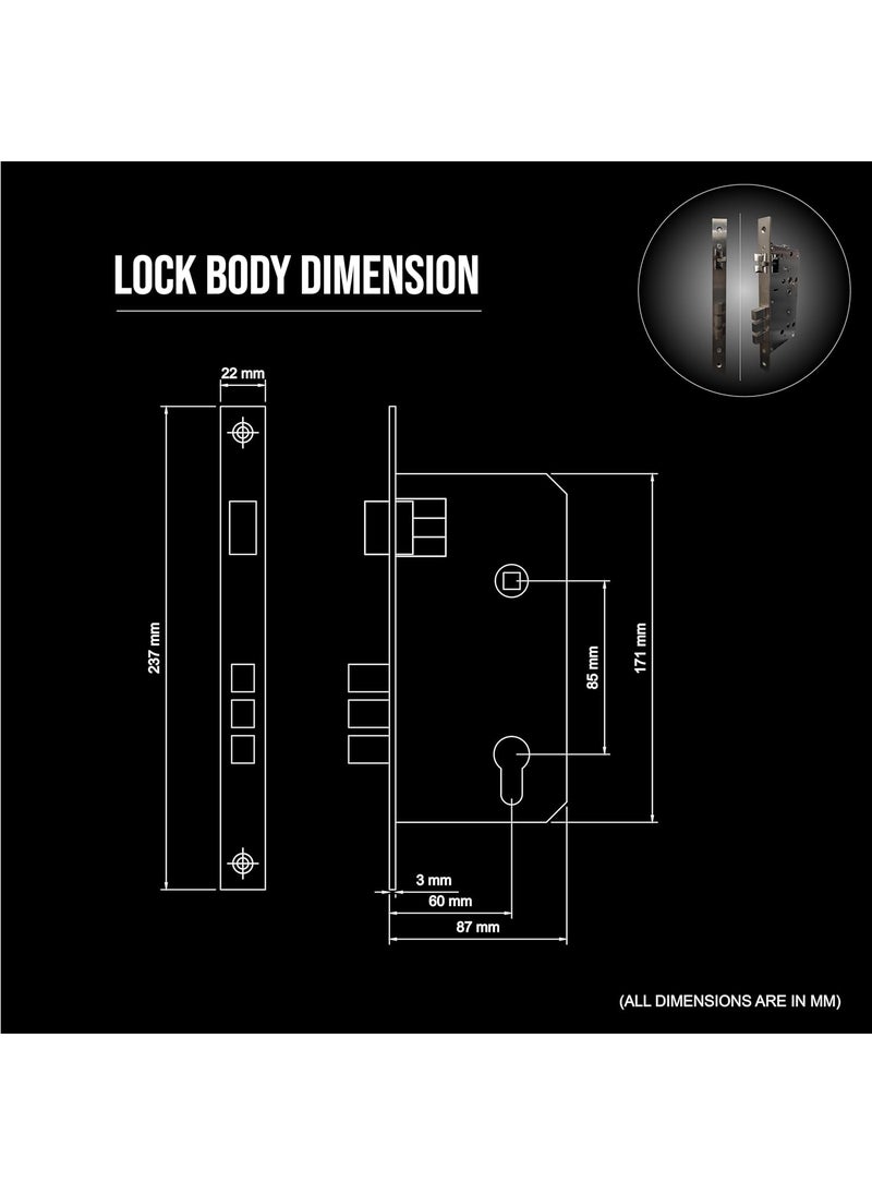 Dorset DG 204 Smart Door Lock with WiFi in Built and Integrated Camera Digital Lock with Fingerprint Pin RFID Mobile App Key Access 2 Years Warranty Door Thickness 3590 mm Black