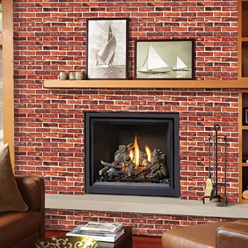 Abyssaly Brick Wallpaper Peel and Stick Red Brick Wallpaper for Bedroom 17.7" X 118" Faux Peel and Stick Wall Paper Good for Fireplace Kitchen Accent Home Decoration Party Brick Wrapping Paper for Backsplash - Image 2