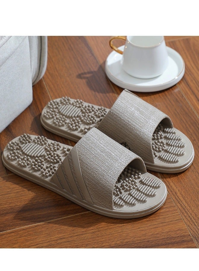 Massage Slippers for Plantar Fasciitis for Men, Acupuncture Slippers Plantar Pain Relief Non-Slip Massage Sandals Men Stress Relief for Bathï¼Greyï¼ - Image 1