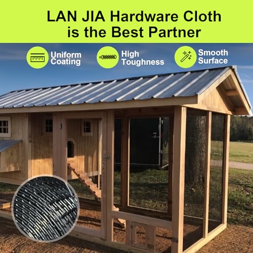 LAN JIA Black Hardware Cloth Roll 1/2 inch 24 inch x 100 Foot - Chicken Wire Fence Roll Garden Fence Mesh Wire Fence Welded Wire Fencing - Image 3