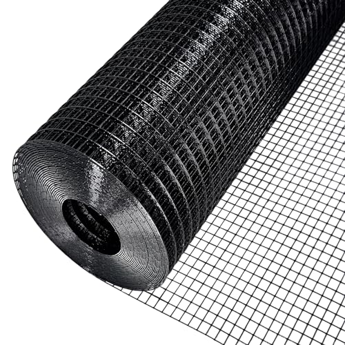 LAN JIA Black Hardware Cloth Roll 1/2 inch 24 inch x 100 Foot - Chicken Wire Fence Roll Garden Fence Mesh Wire Fence Welded Wire Fencing - Image 1