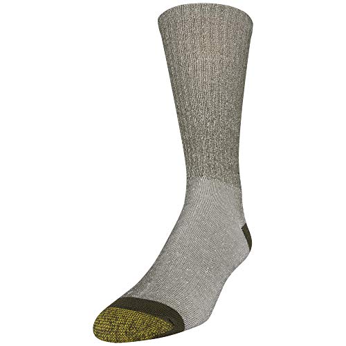 GOLDTOE Men's 656S Cotton Crew Athletic Socks, Multipairs, Khaki/Olive/Black/New Navy/Red/Brown Heather (6-Pairs), Large - Image 2