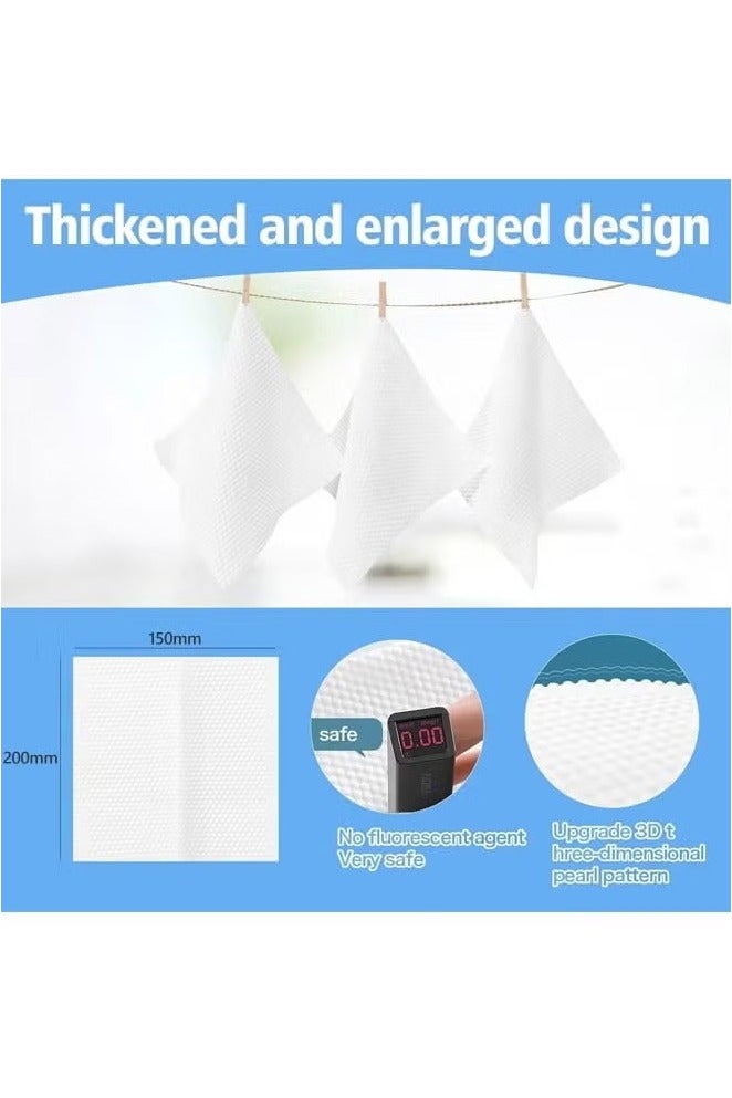 120/240/480PCS Hanging Disposable Towel, Cotton Tissue, Simple Cleaning Facial Tissues, Dry Wet Dual Portable Use for Sensitive Skin & Baby & Makeup Remover & Personal Care, 200 x 150mm, White  - Image 3