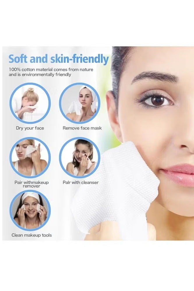 120/240/480PCS Hanging Disposable Towel, Cotton Tissue, Simple Cleaning Facial Tissues, Dry Wet Dual Portable Use for Sensitive Skin & Baby & Makeup Remover & Personal Care, 200 x 150mm, White  - Image 5