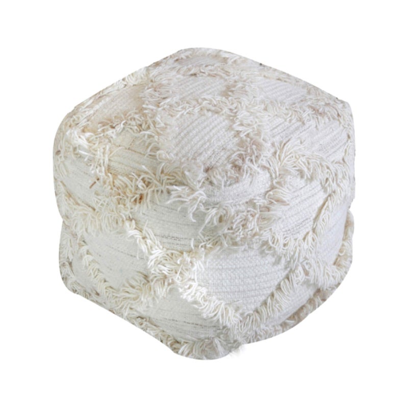 Christopher Knight Home Jucar Fabric Pouf Ivory