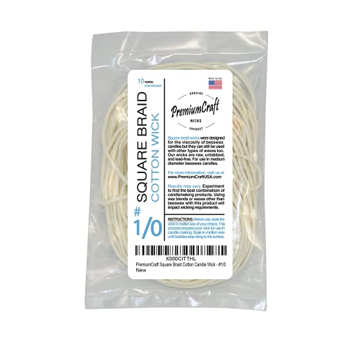 PremiumCraft Square Braid Cotton Candle Wick - #1/0 - Image 1