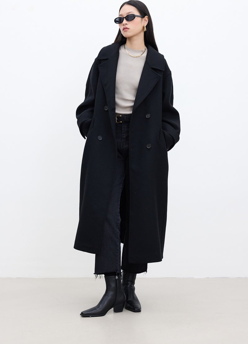 Manuka Italian Cashmere Premium Coat Black  - Image 5
