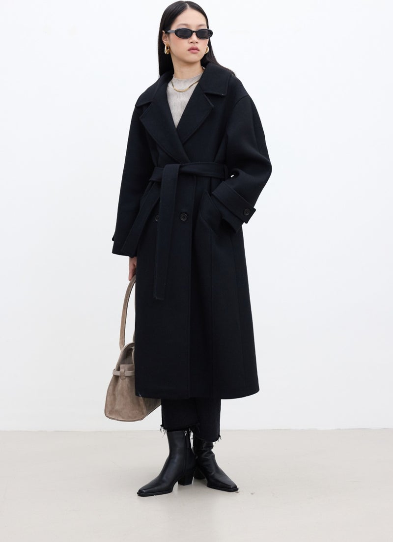Manuka Italian Cashmere Premium Coat Black  - Image 3
