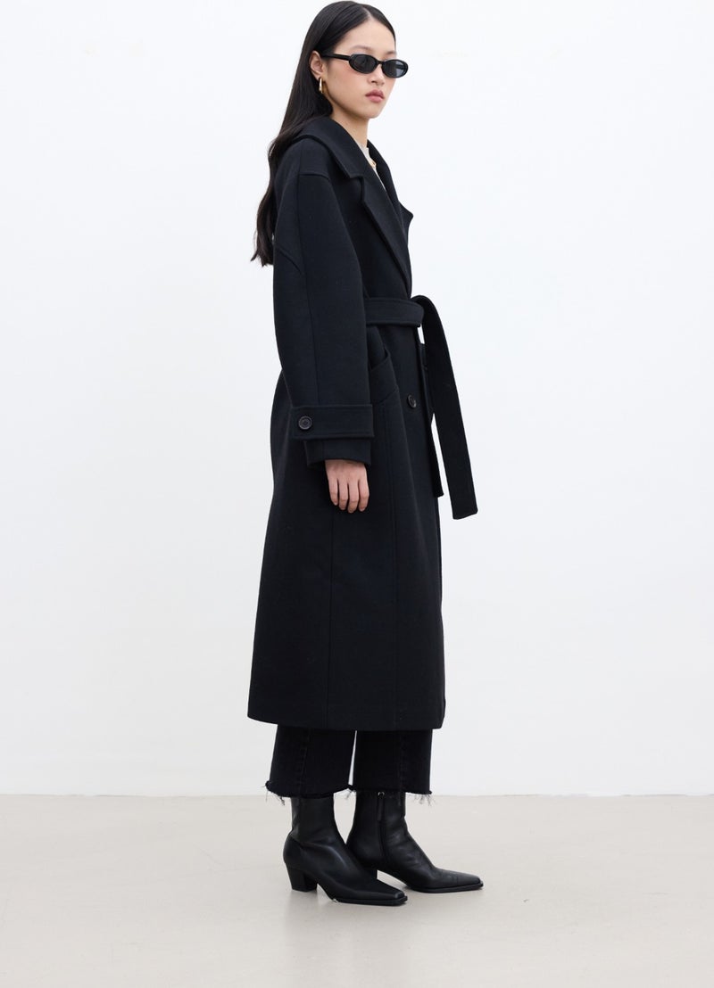 Manuka Italian Cashmere Premium Coat Black  - Image 4
