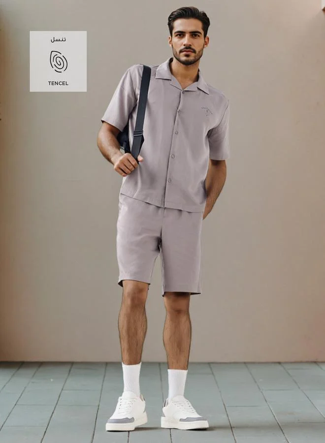 Emperor Emperor Printed Shorts with Drawstring Waistband and Pockets